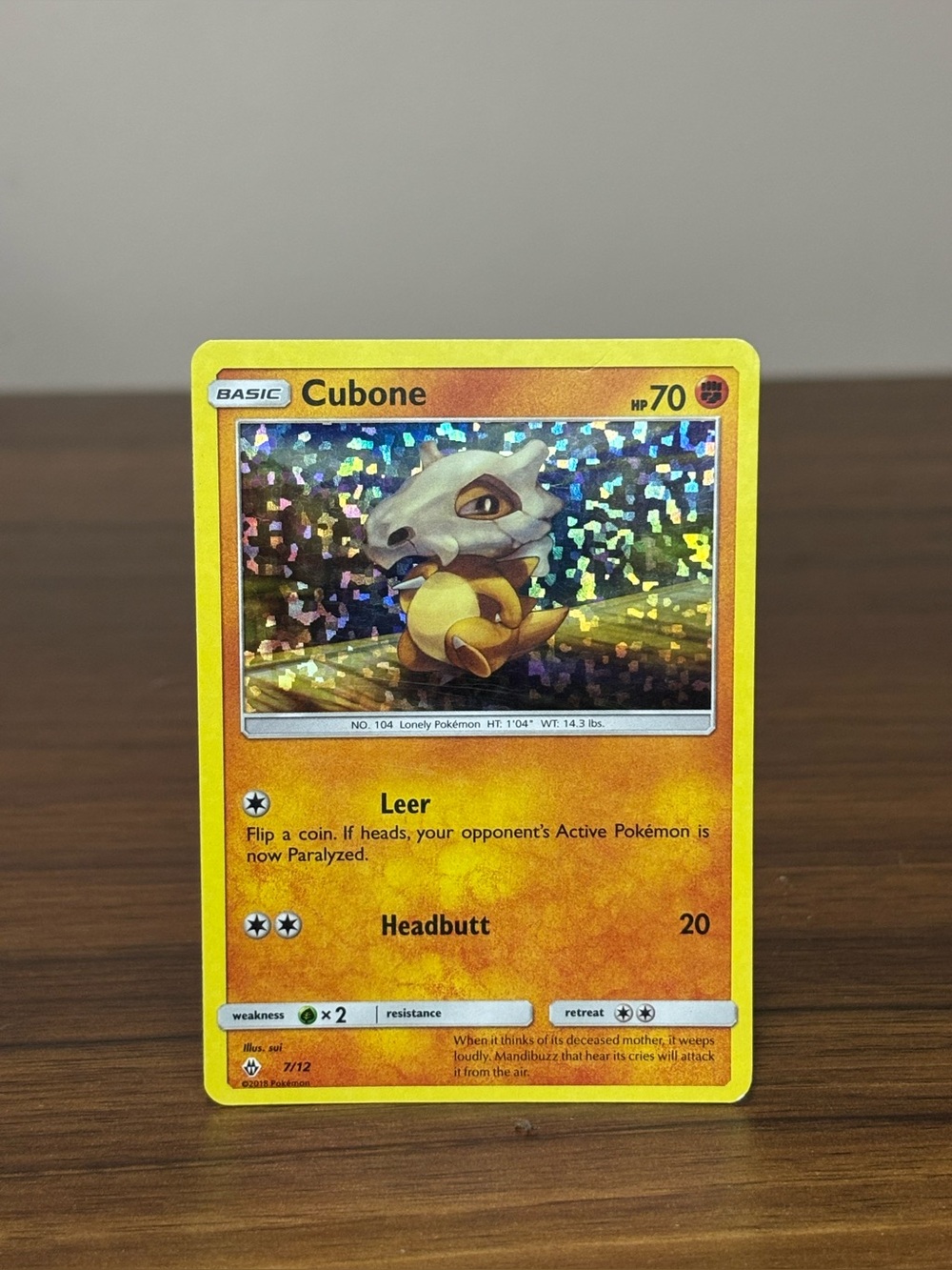 Cubone Pokemon TCG McDonald's Promo 2018 Holo 7/12